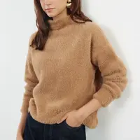 Trendyol Camel Hairy/Beard Thread High Collar Knitwear Sweater