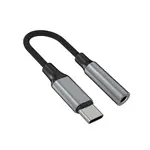 Redukce z hliníku FIXED Link USB-C na 3,5mm jack, space gray