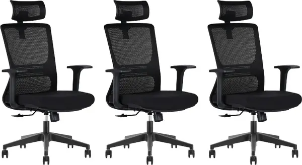 LTC 3PACK Ergonomická kancelářská židle ARTEMIS černá (3 ks)