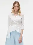 Bílá dámská zavinovací halenka s 3/4 rukávem