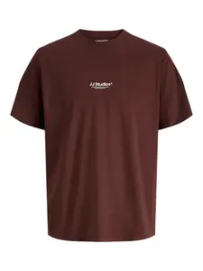 JACK & JONES Tričko 'JJESoho'  čokoládová / biela