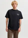 JACK & JONES Tričko 'JJEORGANIC STUDIO'  čierna / biela