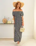 Resti Patterned black women's midi dress - Clothing