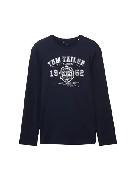 TOM TAILOR Tričko  tmavomodrá / biela