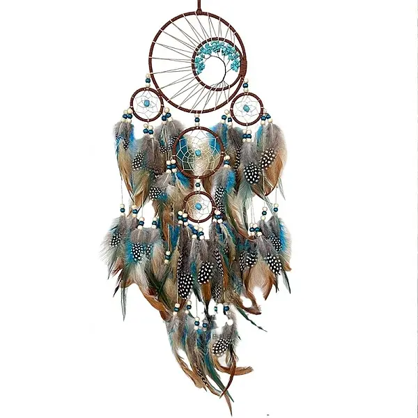 Woven Net/Web with Feather Art Wall Hanging Pendant Decorations
