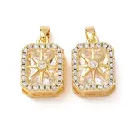 Brass Micro Pave Clear Cubic Zirconia Pendants