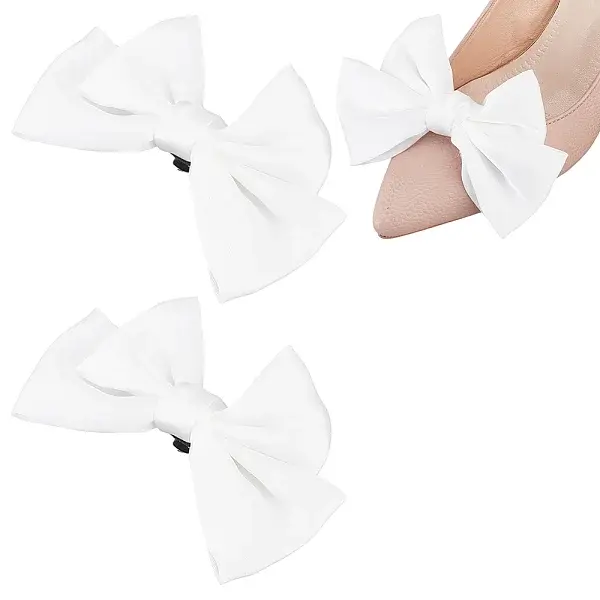 2Pcs Bowknot Polyester Shoe Decoration