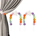 2Pcs Cotton Cord & Wool Braided Curtain Tiebacks