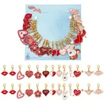Valentine's Day Alloy Enamel Pendant Locking Stitch Markers