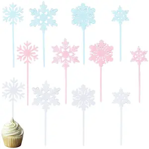 12 Sets Christmas Plastic Cake Toppers