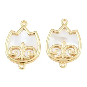 Brass & Natural Shell Connector Charms