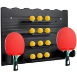 1 Bag Pine Wooden Wall-mounted Table Tennis Racket Storage Rack