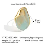 304 Stainless Steel Resin Cuff Open Ring for Women