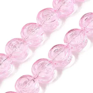 Baking Paint Transparent Glass Beads Strands