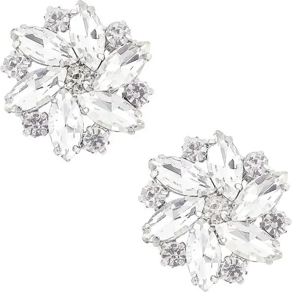 Alloy Rhinestone Shoe Clip Findings