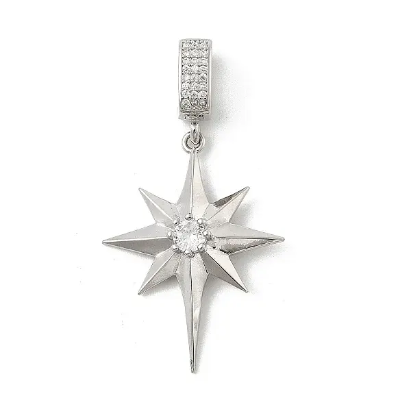 Brass Micro Pave Cubic Zirconia Pendants