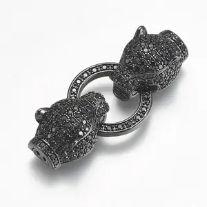 Brass Micro Pave Cubic Zirconia Fold Over Clasps