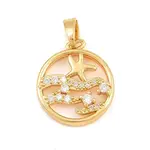 Summer Brass Micro Pave Cubic Zirconia Pendants