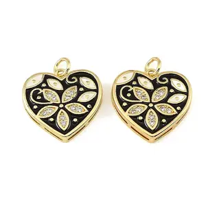 Brass Micro Pave Clear Cubic Zirconia Pendants