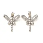 Brass Micro Pave Clear Cubic Zirconia Pendants
