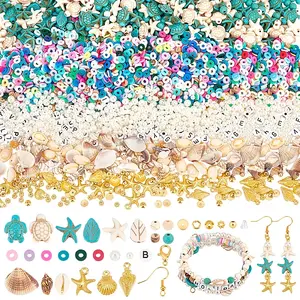 DIY Natural Shell & Synthetic Turquoise Dangle Earring Making Kits