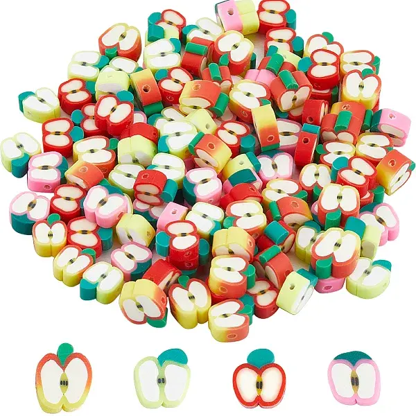 200Pcs 4 Style Handmade Polymer Clay Beads