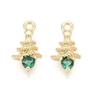 Brass Micro Pave Cubic Zirconia Charms