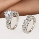 Brass Micro Pave Cubic Zirconia Finger Rings