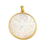 Rack Plating Carved Natural White Shell Pendants
