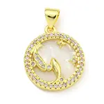 Brass Micro Pave Clear Cubic Zirconia Pendants