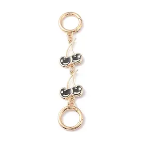 Cherry Enamel Link Purse Strap Extenders