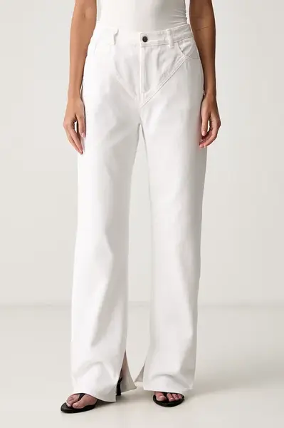 Le Privé rifle straight dámske DEMI JEANS BLANC