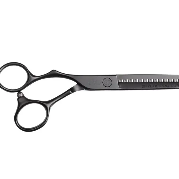 Efilační nůžky pro leváky Olivia Garden SilkCut Pro Matt Black - 6,35" (PROT6.35L) + dárek zdarma
