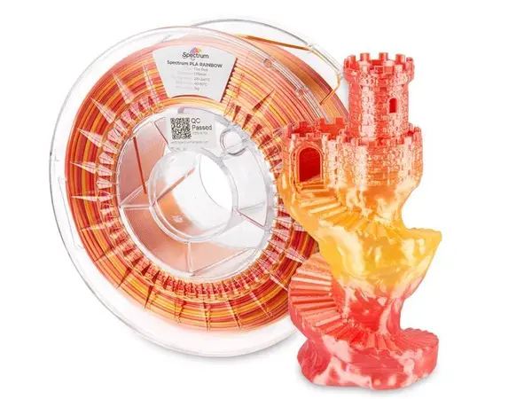 Spectrum 81017 3D filament, PLA Silk Rainbow, 1,75mm, 1000g, Vícebarevný (Fire red)