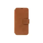 Kožené pouzdro typu kniha FIXED ProFit pro Samsung Galaxy S25, hnědá
