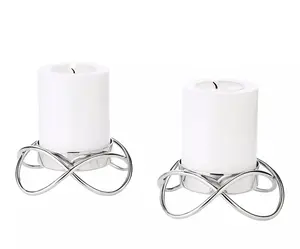 Svícen "Bastia" stříbrný, set 2ks - EDZARD