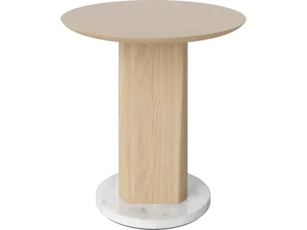 Konferenční stolek Root Ø42, v. 44 cm, více variant - Bolia Varianta: bílý dub, šedý/bílý mramor