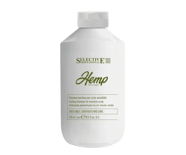 Zklidňující šampon pro citlivou pokožku hlavy Selective Professional Hemp Shampoo Lenitive - 250 ml + dárek zdarma