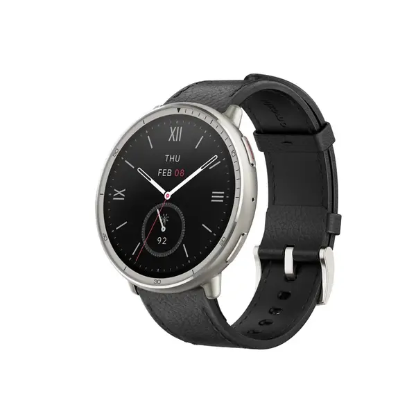 Amazfit Active 2 Round NFC /Silver/Elegant Band/Black Leather
