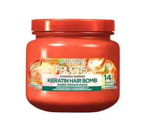 Hloubkově pečující maska pro poškozené vlasy Garnier Fructis Goodbye Damage Keratin Hair Bomb - 320 ml + dárek zdarma