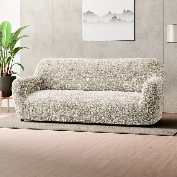 Bielastické potahy GLORIA béžová trojkřeslo (š. 170 - 220 cm)