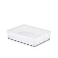 Hranatá plastová dóza na potraviny LOFT bílá 1 l nízká