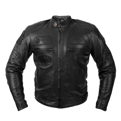 Pánská kožená moto bunda W-TEC Urban Noir černá S