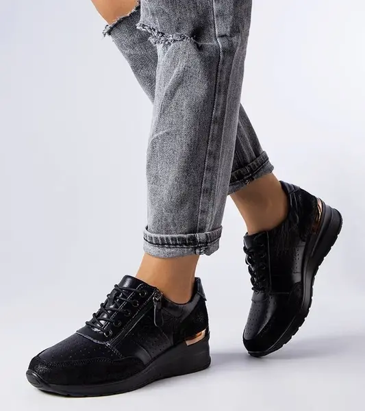 Gemre Black lace-up leather Jazzar shoes