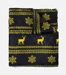 Gemre Black blanket with yellow Christmas patterns Velma