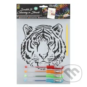 Vyškrabávací obrázek s gelovými pery - Tygr