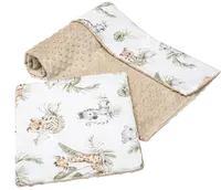 Medi Partners Quilt 75x100 + pillow 35x30 cotton + minky – Safari + beige Minky