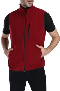 79233 Dewberry Ghsy Multi-Pocket Fleece Mens Vest-BORDEAUX