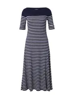 Lauren Ralph Lauren Šaty 'MUNZIE'  tmavomodrá / biela