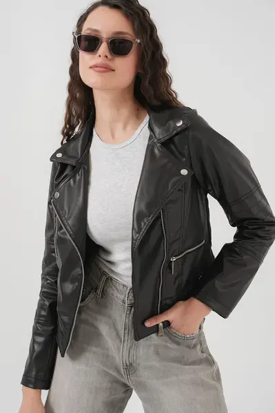 Bigdart 1025 Motorkářská bunda z umělé kůže - černá